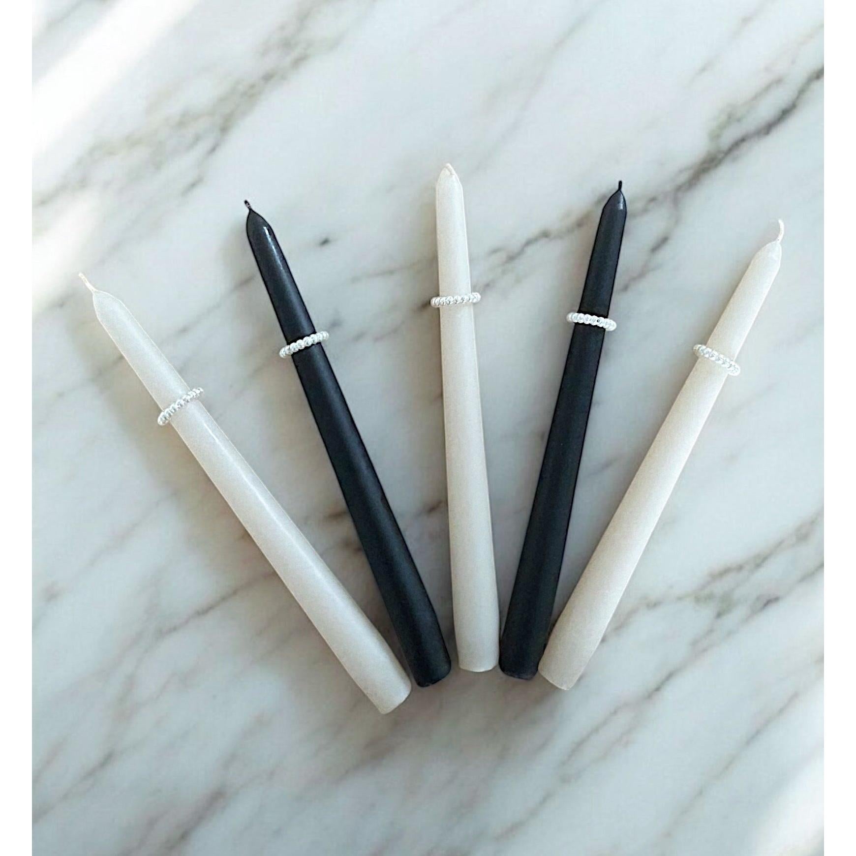 Perla Candles - Black & white - Set of 5