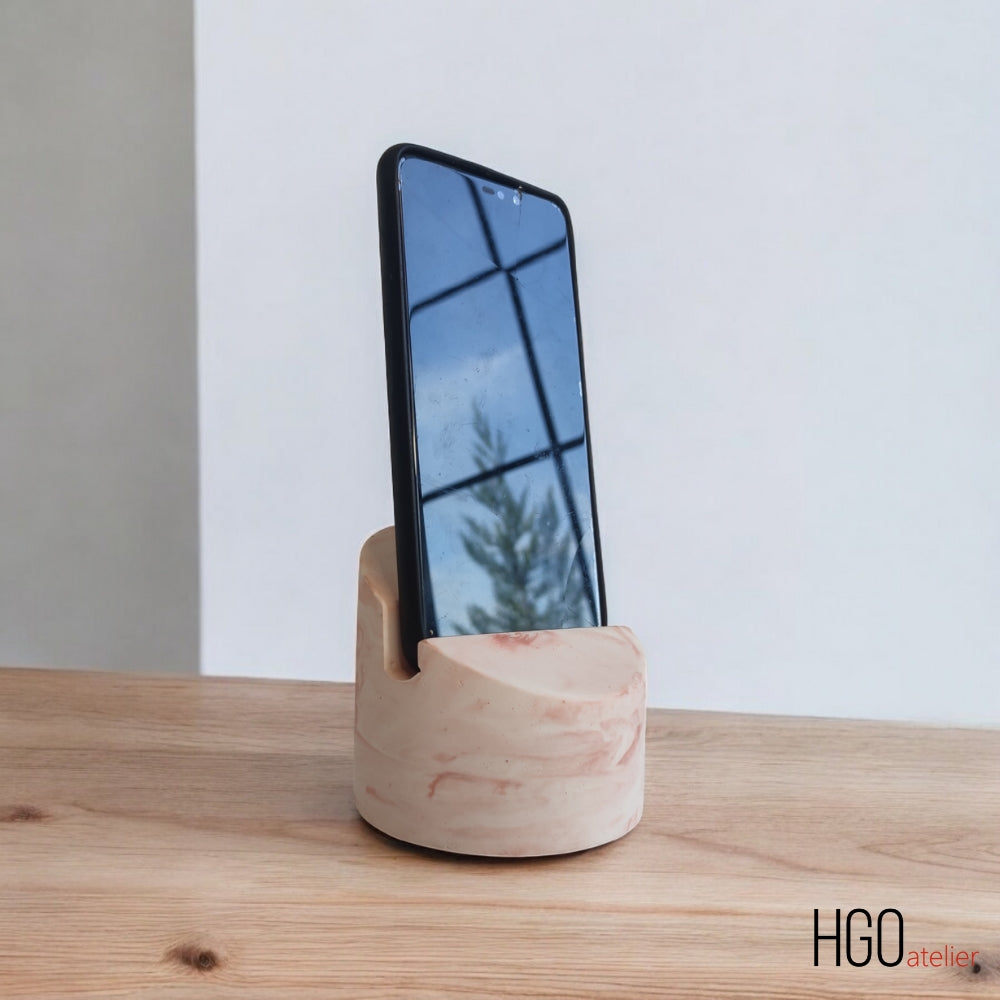 Phi Beton Telefon Standı-Telefon Standı-HGO ATELIER-rose pembe-NowShopFun