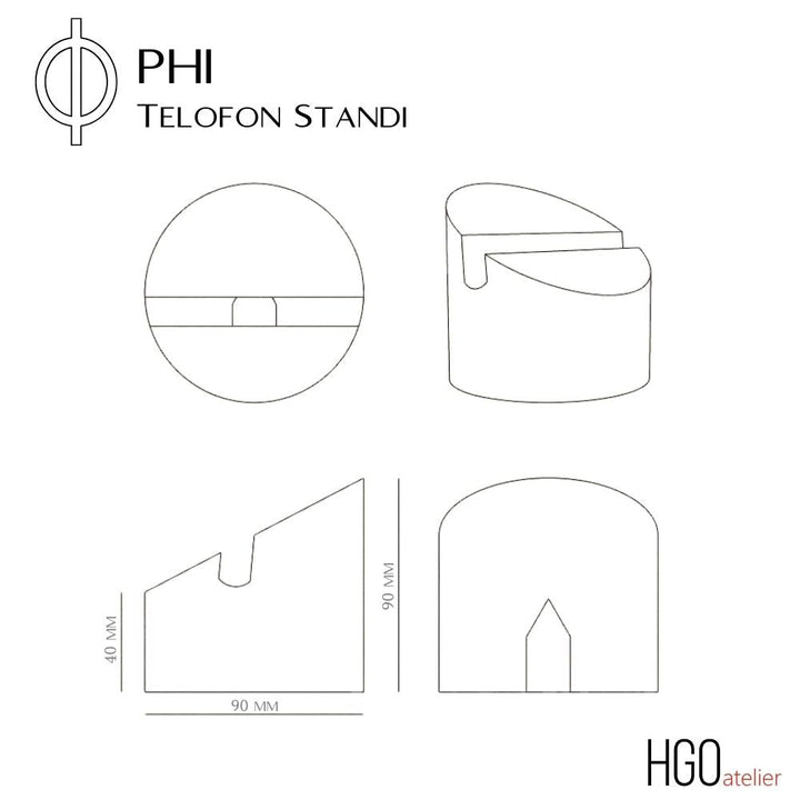 Phi Beton Telefon Standı-Telefon Standı-HGO ATELIER-rose pembe-NowShopFun