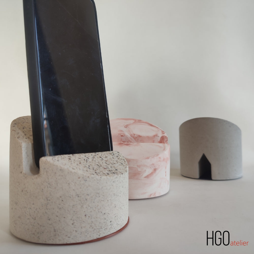 Phi Beton Telefon Standı-Telefon Standı-HGO ATELIER-rose pembe-NowShopFun