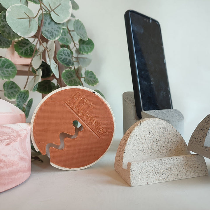 Phi Beton Telefon Standı-Telefon Standı-HGO ATELIER-rose pembe-NowShopFun