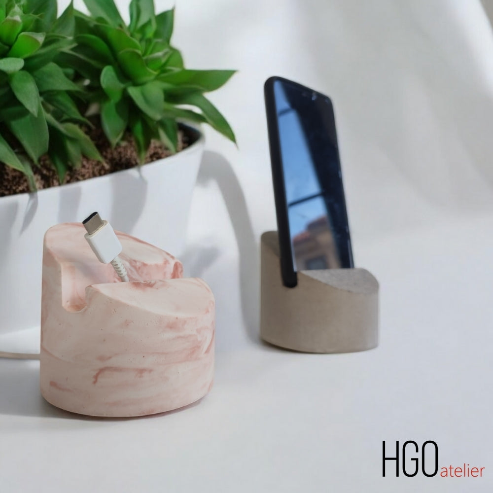 Phi Beton Telefon Standı-Telefon Standı-HGO ATELIER-rose pembe-NowShopFun