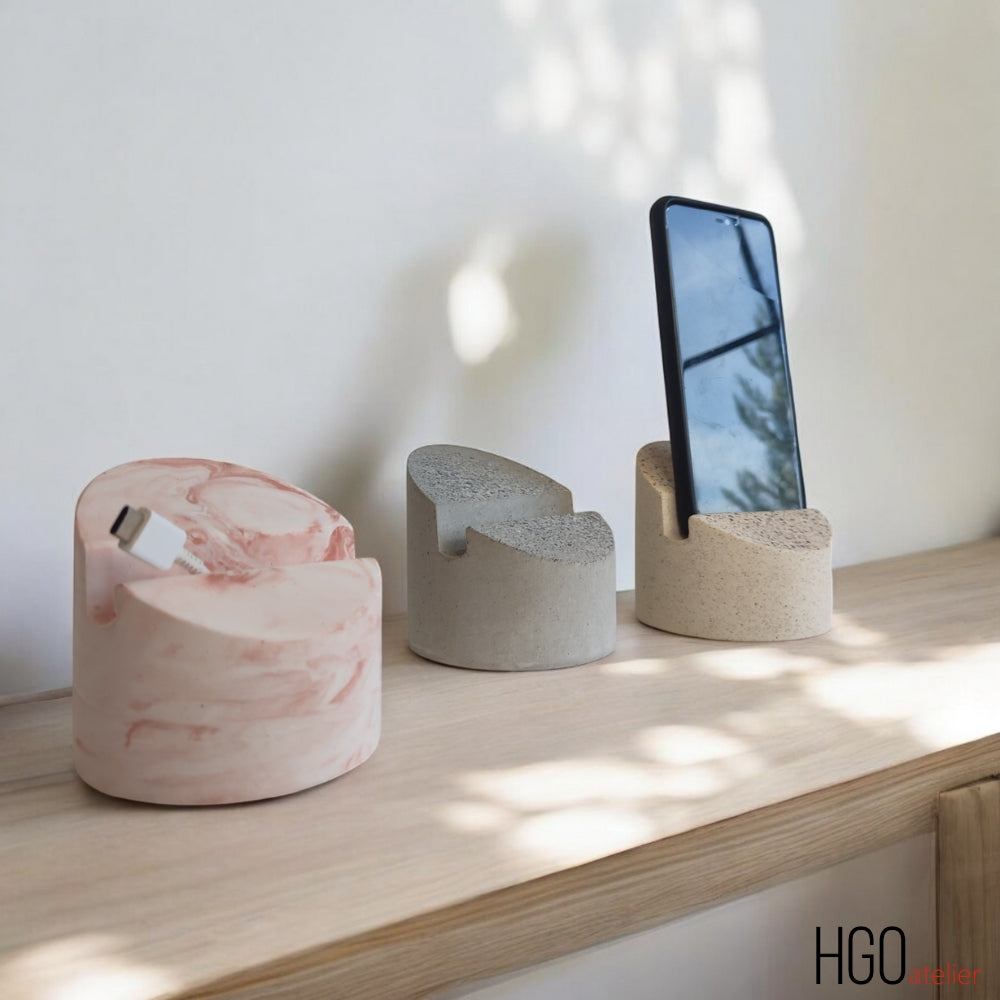 Phi Beton Telefon Standı-Telefon Standı-HGO ATELIER-rose pembe-NowShopFun