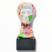 Hermes Büstü – Neon Graffiti Ve Gold Detaylı Özel Tasarım
