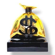 Money Bag Heykeli | Gold Chrome Richie Bag Edition