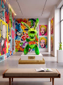Yeşil Krom Balon Tavşan Heykeli | WOW Graffiti Pop Art