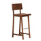 Pi Meşe Sırtlıklı Döşemeli Bar Sandalyesi-Sandalye-ANANAS DESIGN + CRAFTS-NowShopFun