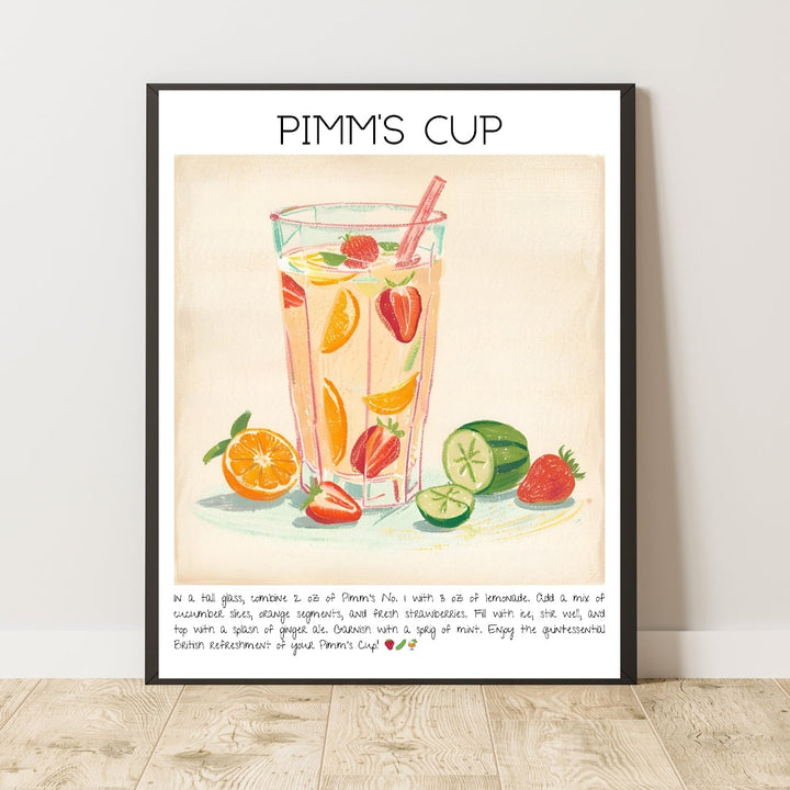 Pimm's Cup Cocktail Art Print Tasarım Poster-Tablo-Muff Atelier-No:1-30x42cm-NowShopFun