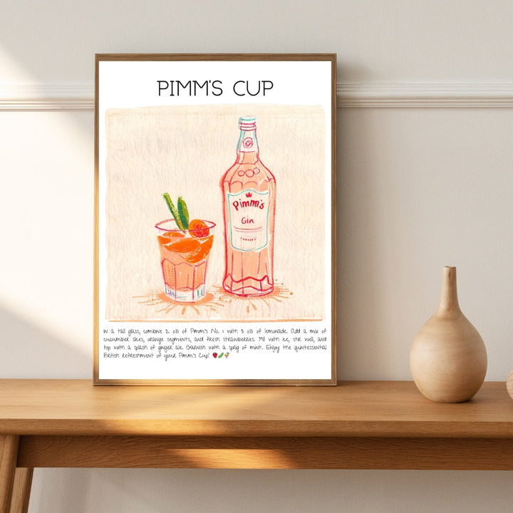 Pimm's Cup Cocktail Art Print Tasarım Poster-Tablo-Muff Atelier-No:2-21x30cm-NowShopFun