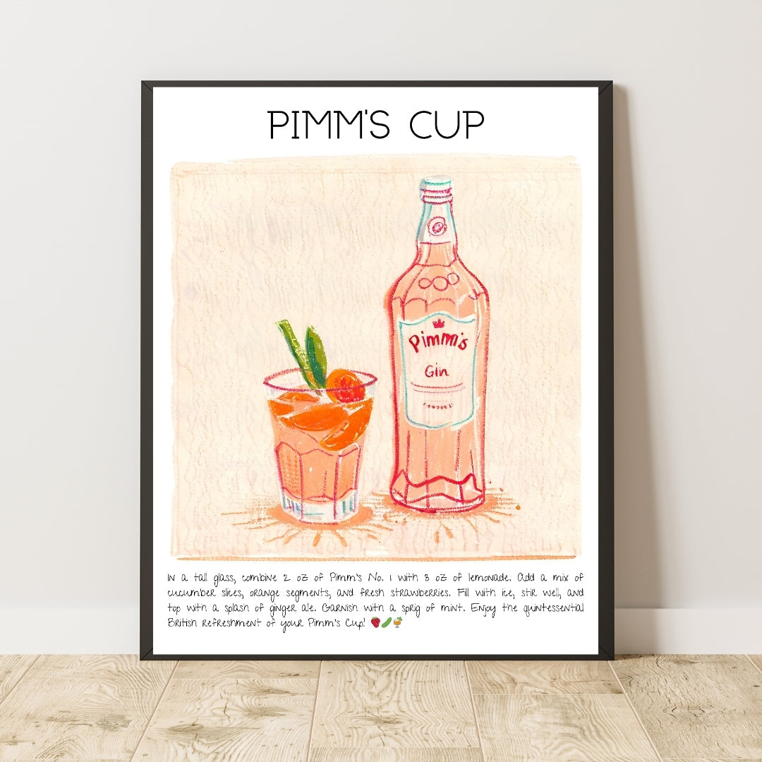 Pimm's Cup Cocktail Art Print Tasarım Poster-Tablo-Muff Atelier-No:2-30x42cm-NowShopFun