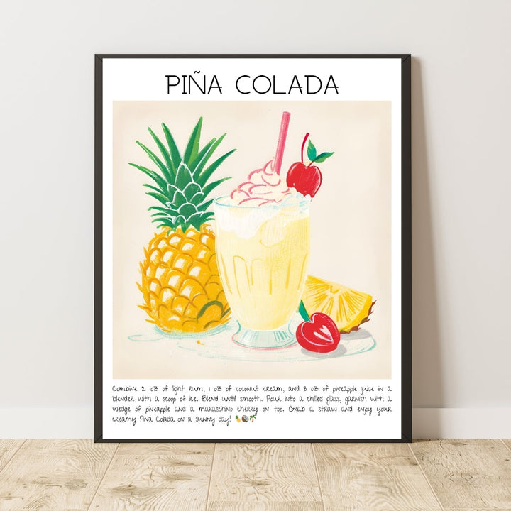 Pina Colada Cocktail Art Print Poster-Tablo-Muff Atelier-21x30cm-NowShopFun