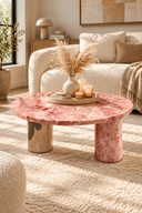 Pink Onyx Doğal Taş Orta Sehpa