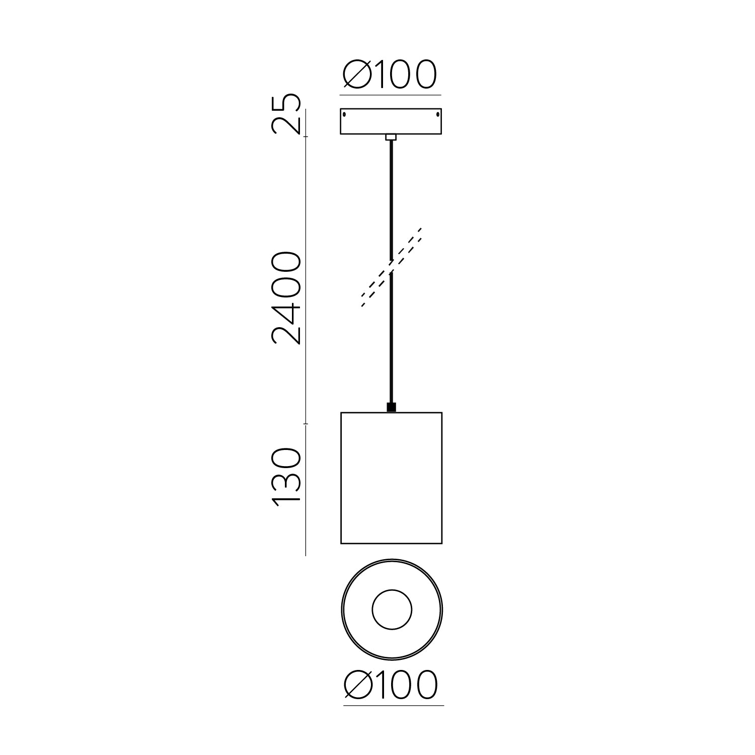 Pipe Siyah Sarkıt Avize