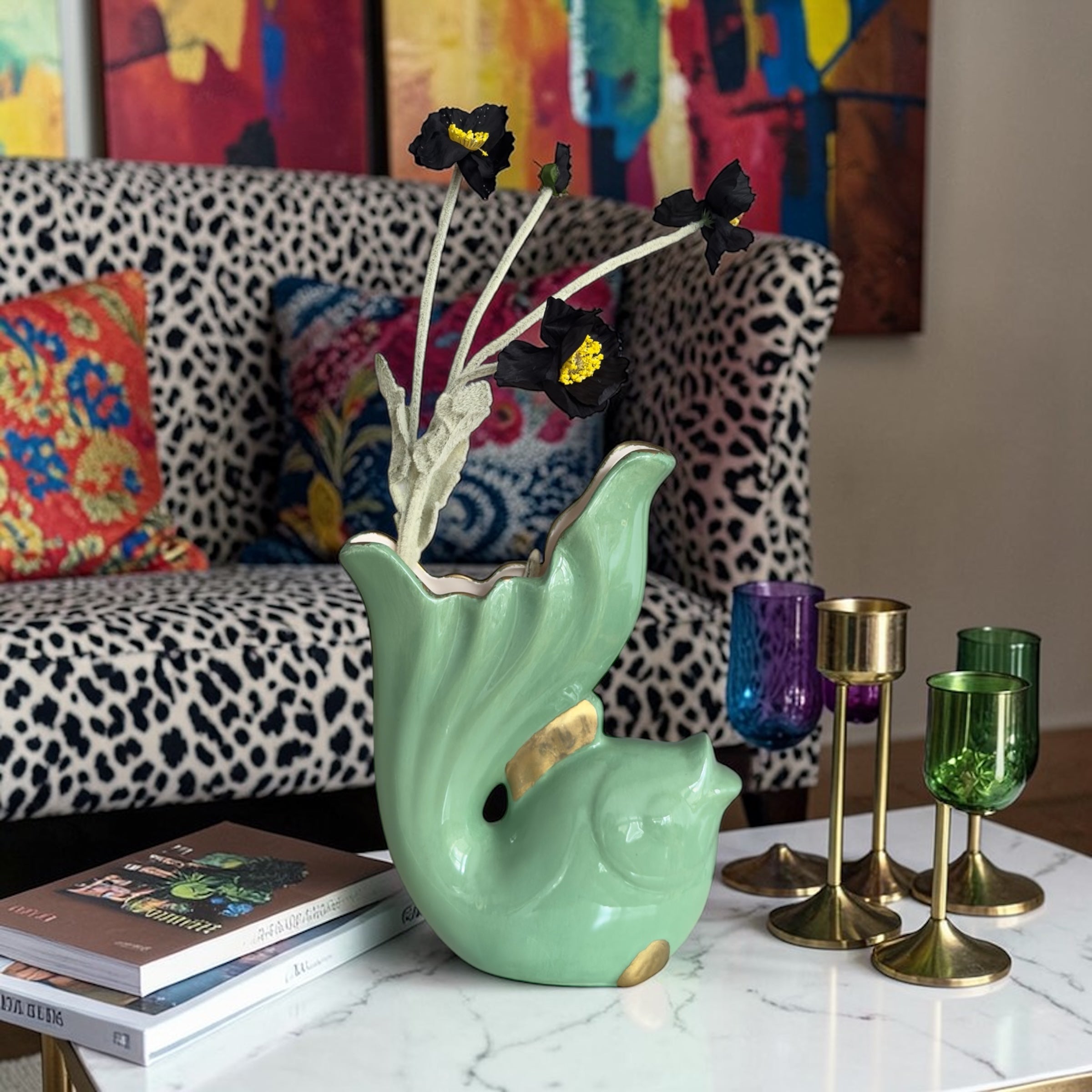 Pippa Yeşil Vazo-Vazo-Füreya Art-NowShopFun