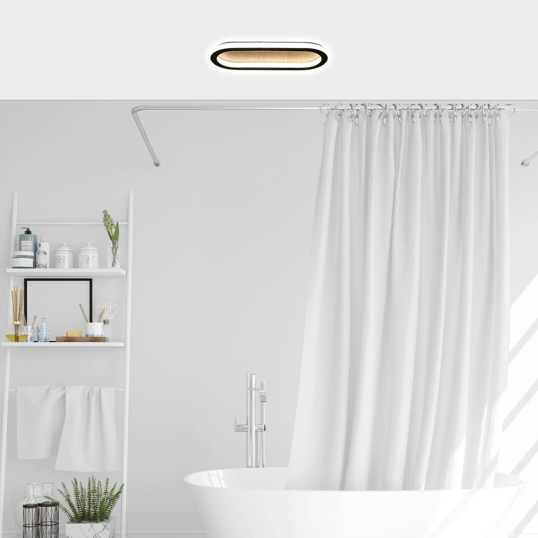 Plafonia Oval Led Plafonyer Led Avize Ahşap 40x16 cm