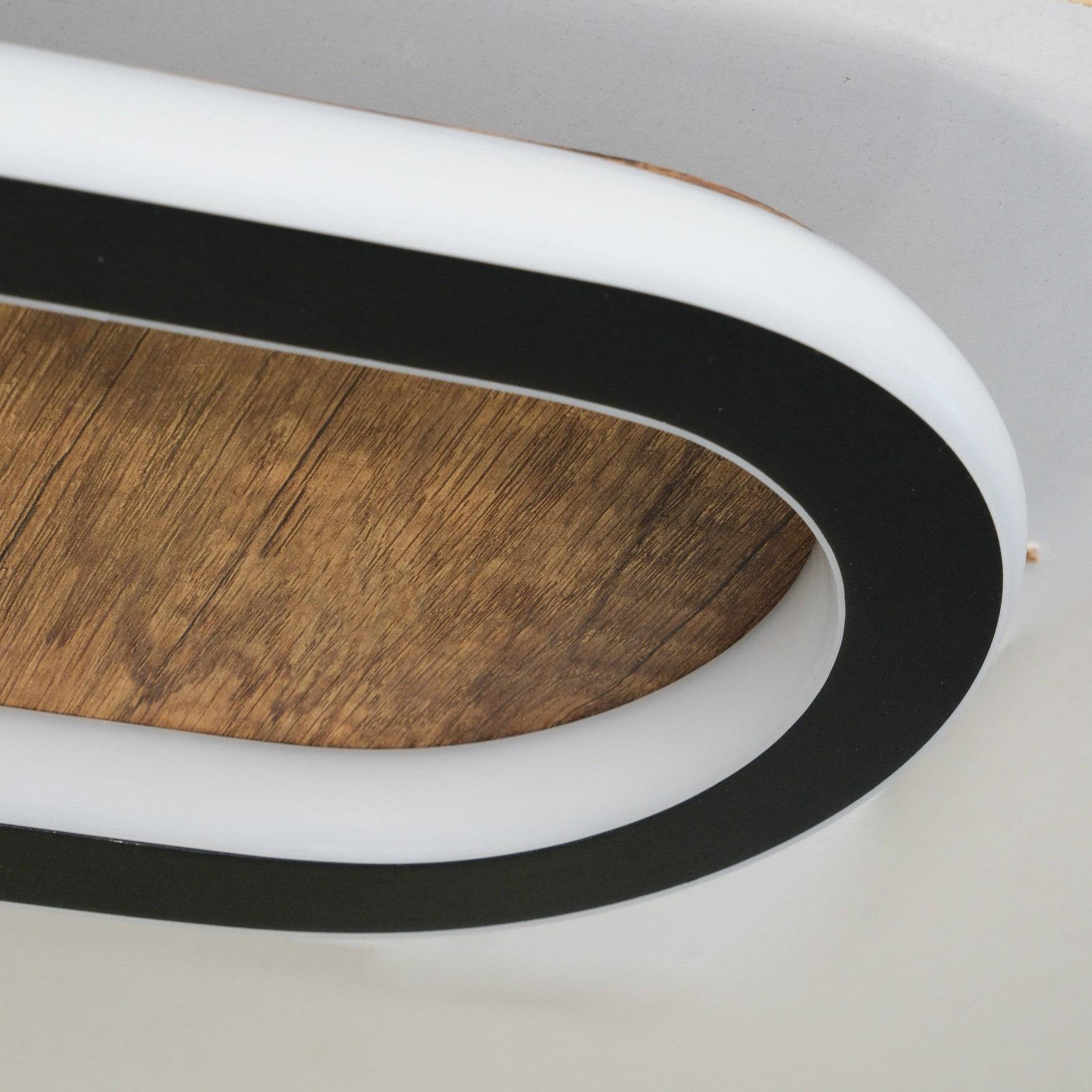 Plafonia Oval Led Plafonyer Led Avize Ahşap 40x16 cm