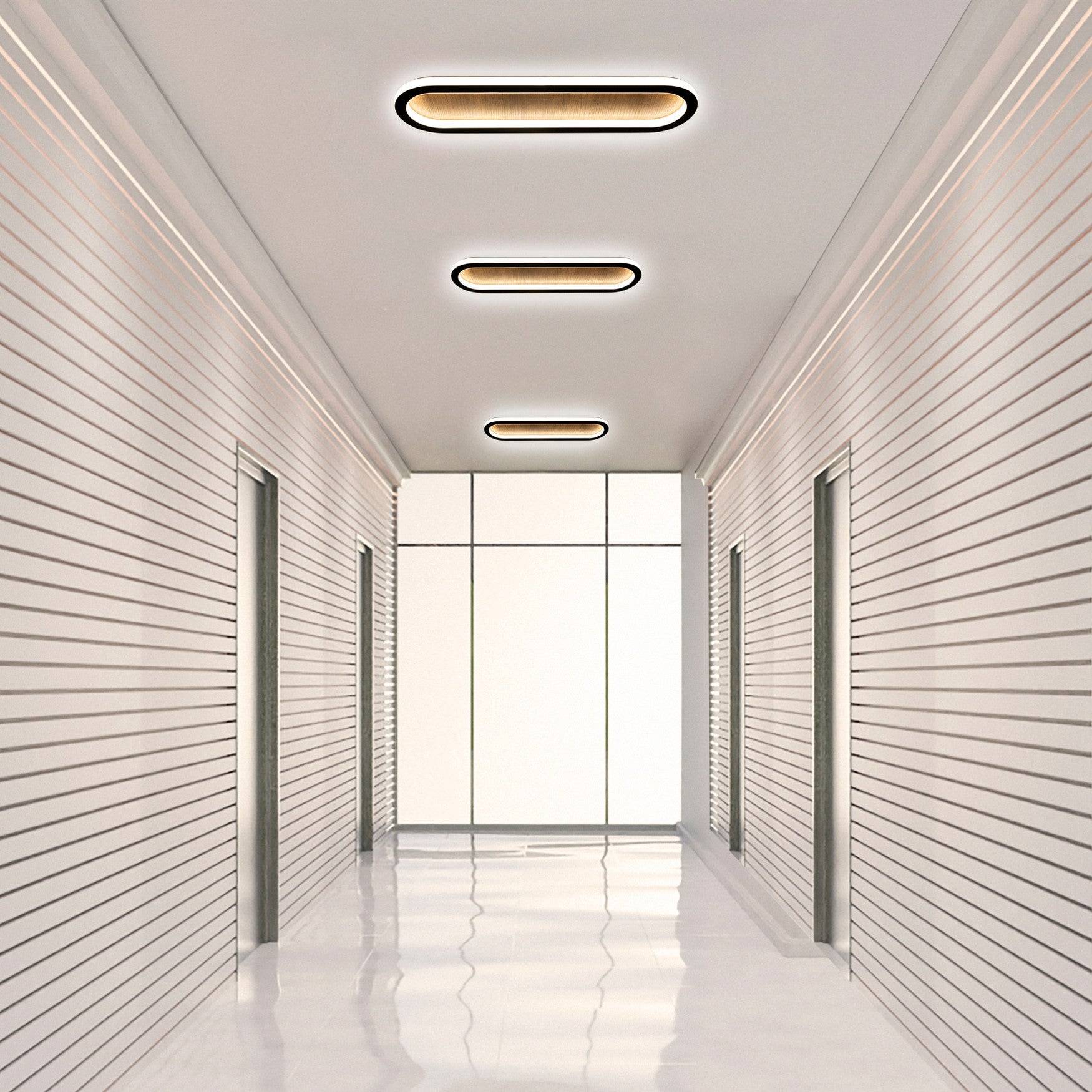 Plafonia Oval Led Plafonyer Led Avize Ahşap 60x16 Cm