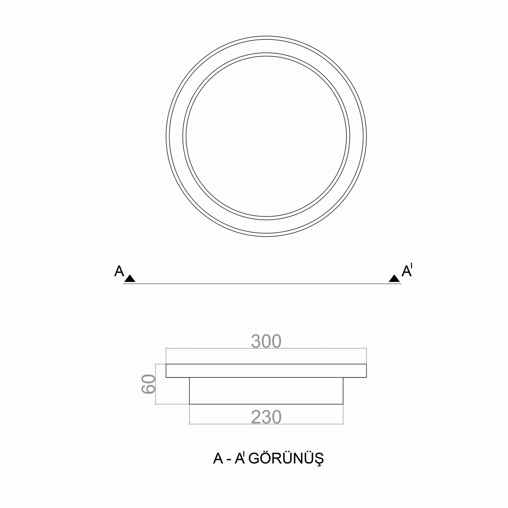 Plafonyer Led Avize Ahşap 30 Cm