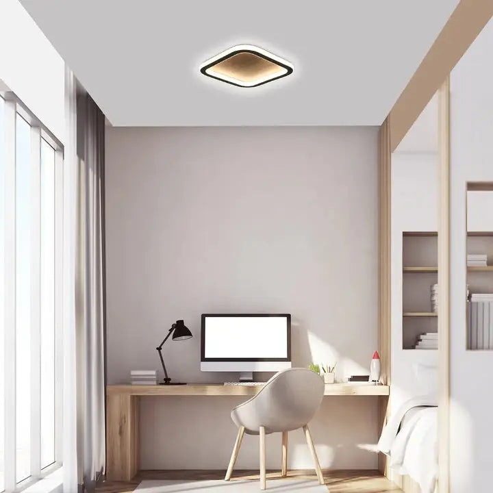 Plafonyer Led Avize Ahşap 30x30 Cm