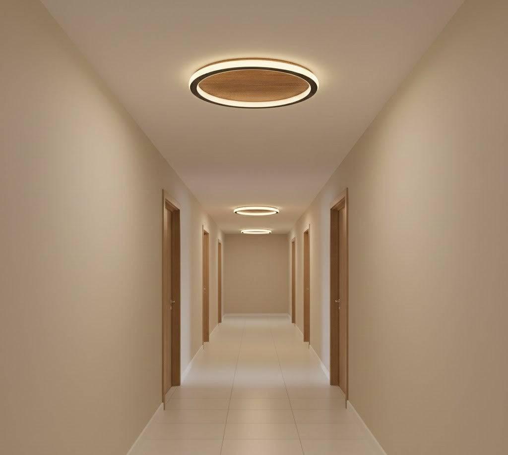 Plafonyer Led Avize Ahşap 40 Cm