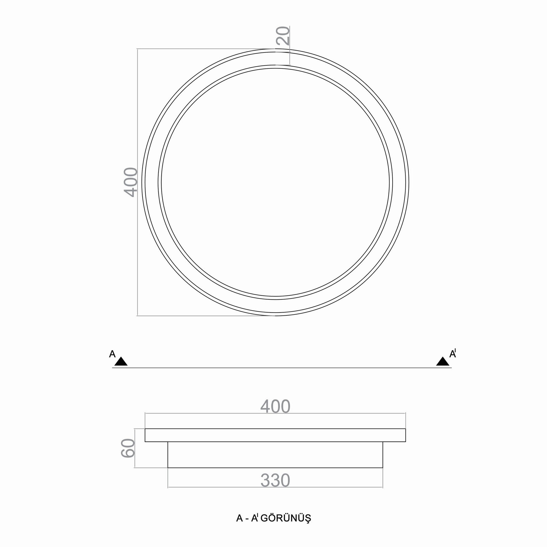Plafonyer Led Avize Ahşap 40 Cm