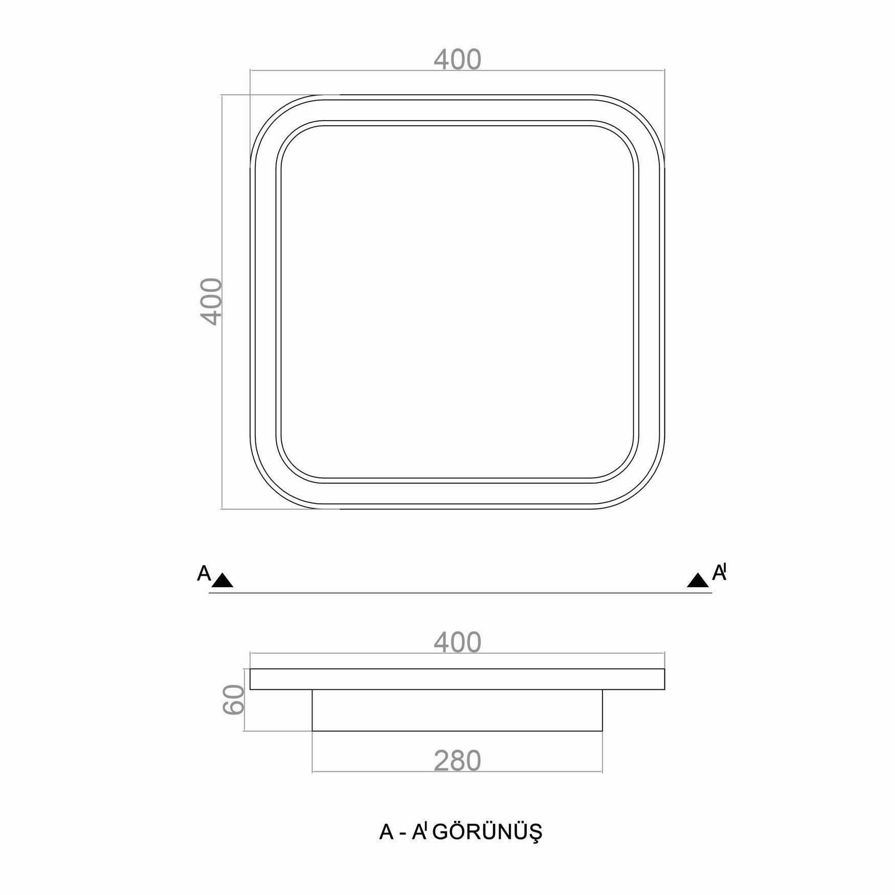 Plafonyer Led Avize Ahşap 40x40 Cm