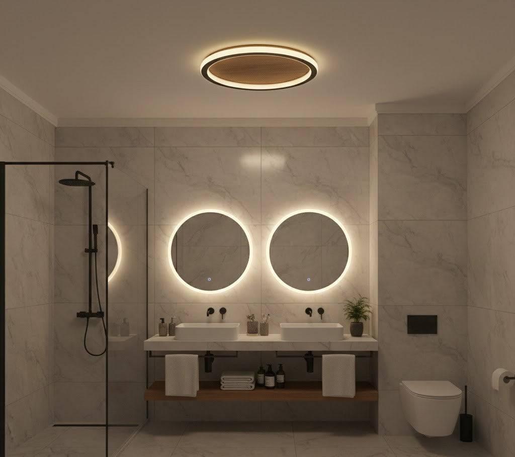 Plafonyer Led Avize Ahşap 60 Cm