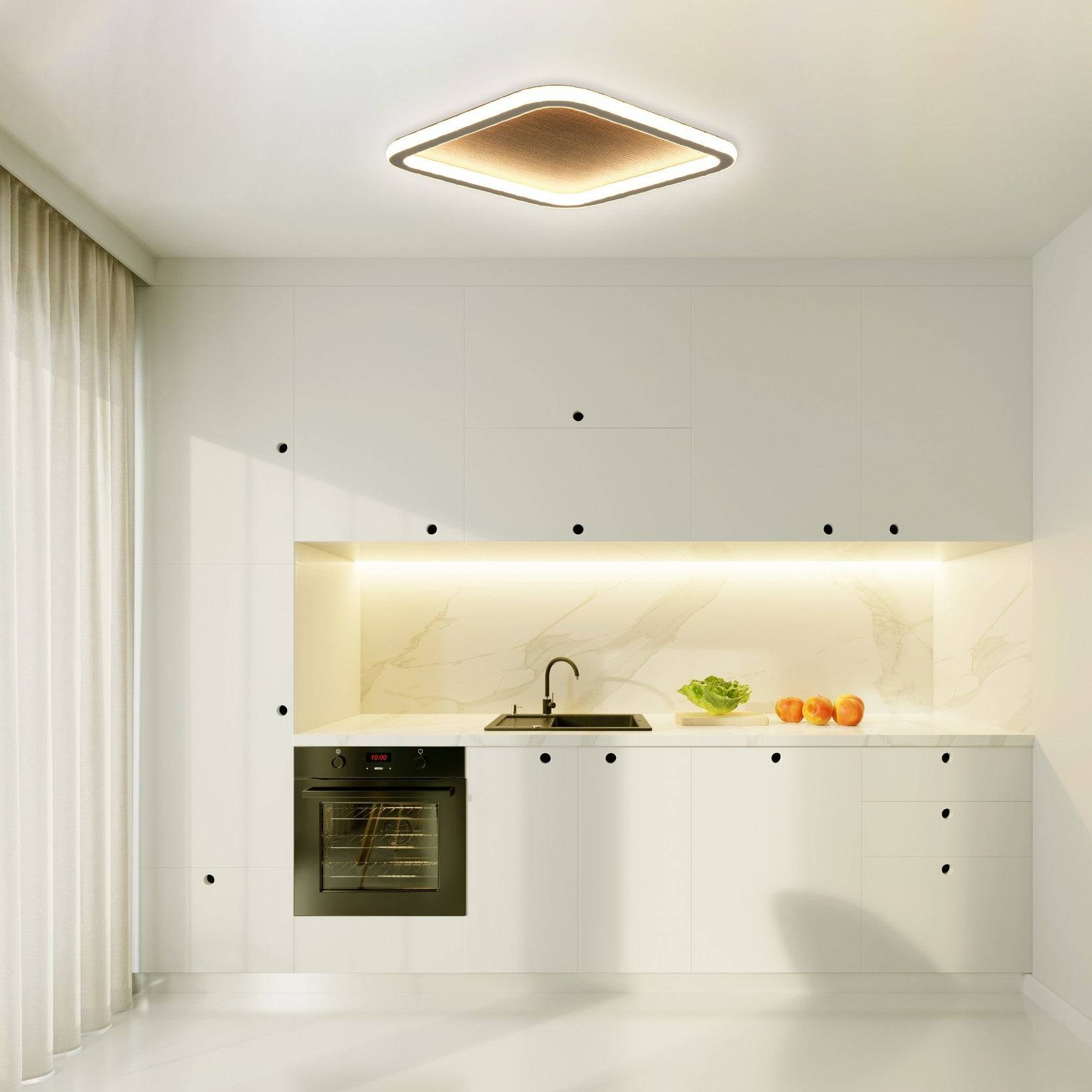 Plafonyer Led Avize Ahşap 60x60 Cm