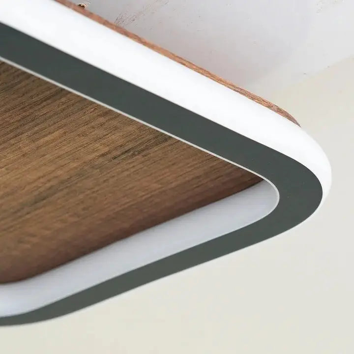 Plafonyer Led Avize Ahşap 60x60 Cm