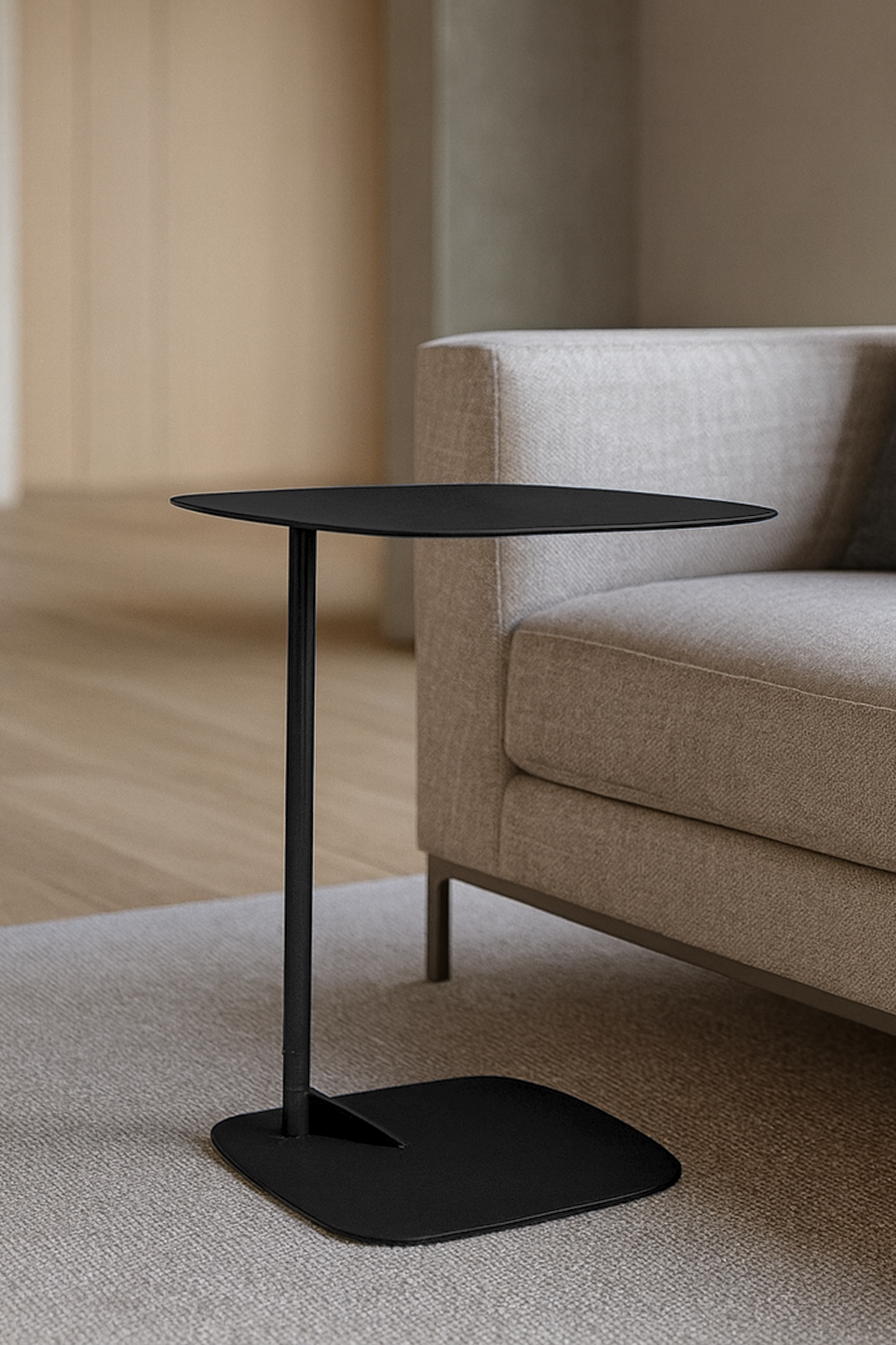 Plano Quadra - Tasarım Çelik Metal Yan Sehpa - Kahve Sehpası