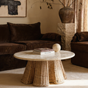 Plissé Mermer & Rattan Orta Sehpa-Orta Sehpa-Lo-Fi House-NowShopFun