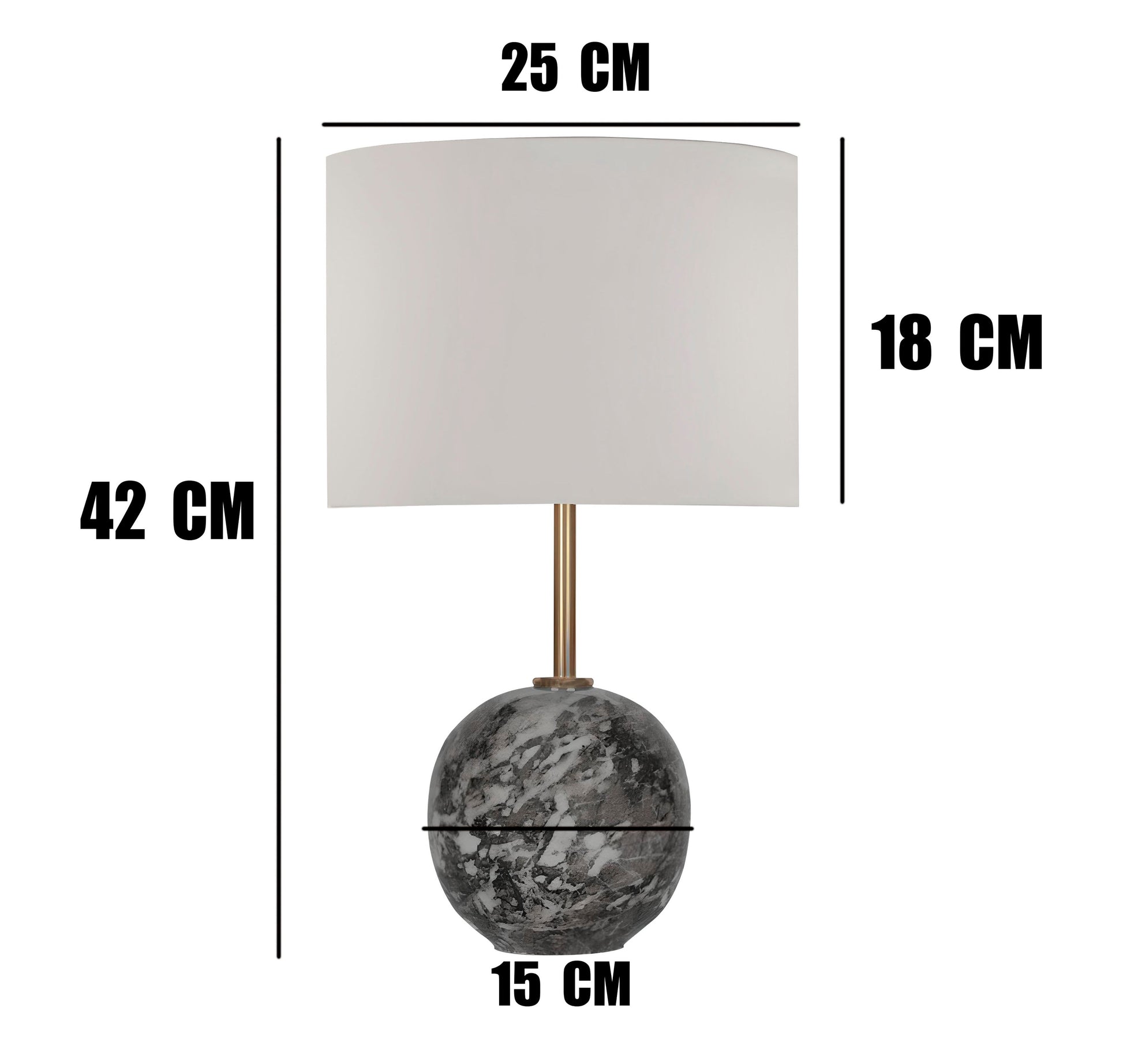Point Gri Mermer Masa Lambası