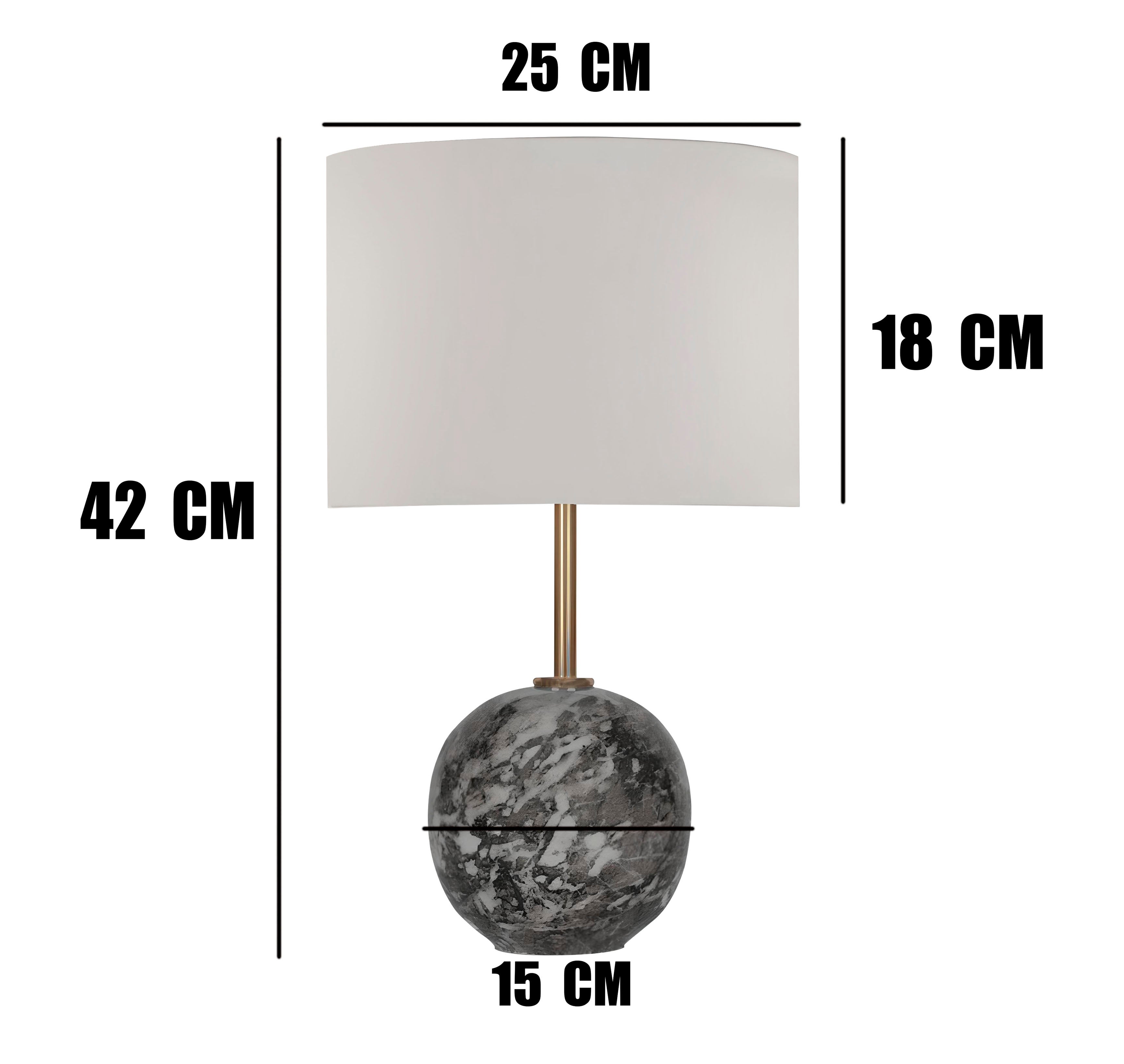 Point Gri Mermer Masa Lambası