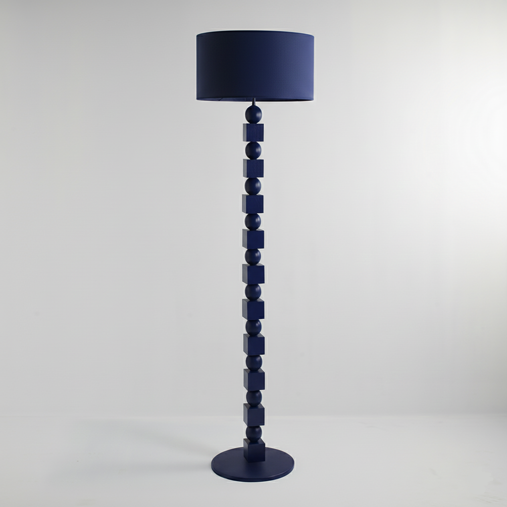 Poly Ahşap Lambader Lacivert-Lambader-Pinot Interior-NowShopFun