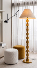 Poly Sarı Ahşap Lambader-Lambader-Pinot Interior-NowShopFun