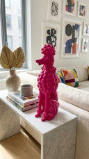 Poodle Köpek Heykeli | Fuşya Büyük Boy Pop Art | Koleksiyon Figürü-Heykel-And Iconic Art Store-NowShopFun