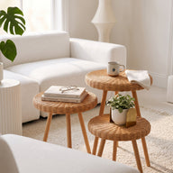 Premium Rattan 3'lü Sehpa Seti-Yan Sehpa-Jou Jou Home-NowShopFun