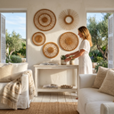 Premium Rattan 5'li Duvar Dekor Seti