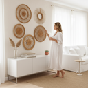Premium Rattan 5'li Duvar Dekor Seti