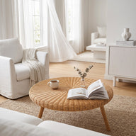 Japandi Stil Rattan 2'li Orta Sehpa Seti-Orta Sehpa-Jou Jou Home-NowShopFun