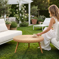 Japandi Stil Rattan 2'li Orta Sehpa Seti-Orta Sehpa-Jou Jou Home-NowShopFun