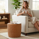 Premium Rattan Sehpa & Puff