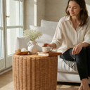 Premium Rattan Sehpa & Puff