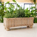 Provence Rattan Dikdörtgen Saksı Beyaz Eskitme-Juliska Outdoor-Juliska-NowShopFun