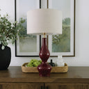 Porto Lamp Bordo Ahşap Abajur