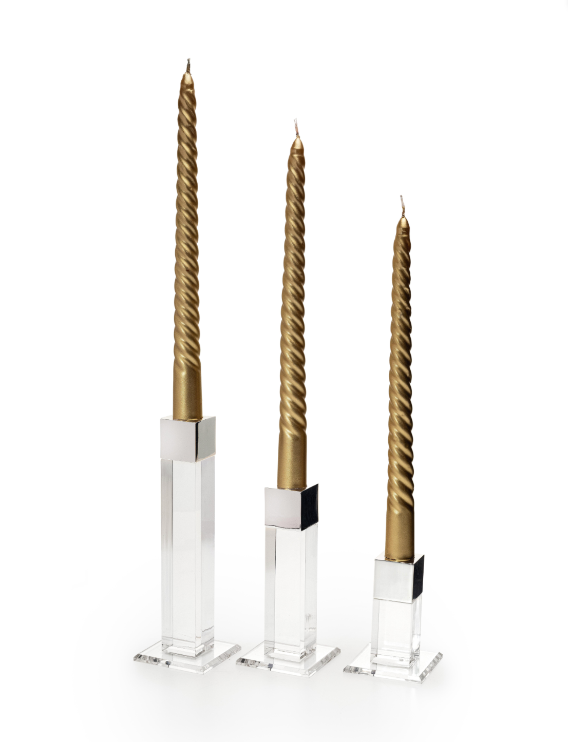 Quadra Gümüş 3'lü Şamdan Takımı