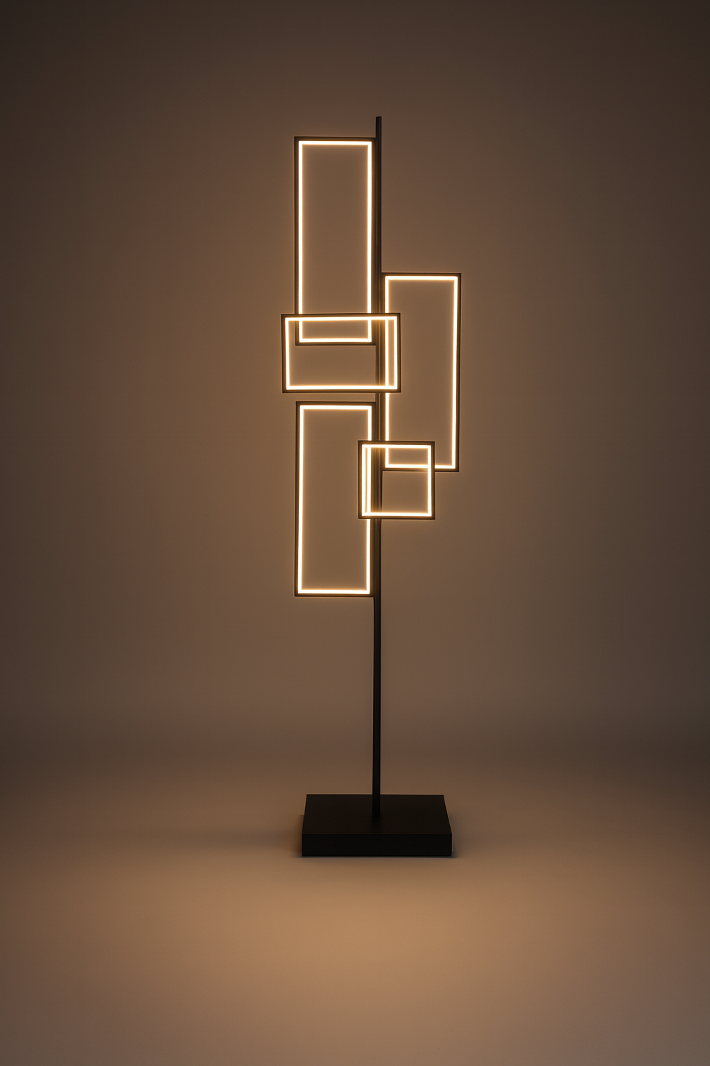 Quadrangular Lux Led Lambader 165 Cm, Dimmer ve Kumandalı