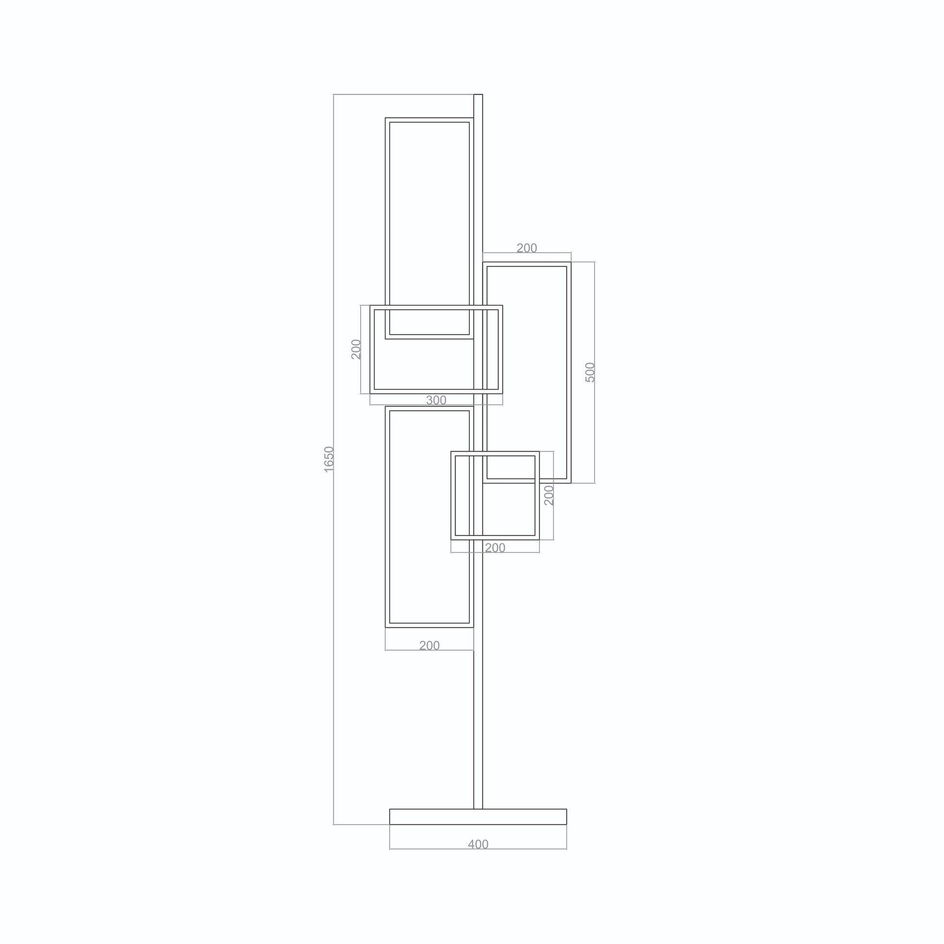Quadrangular Lux Led Lambader 165 Cm, Dimmer ve Kumandalı