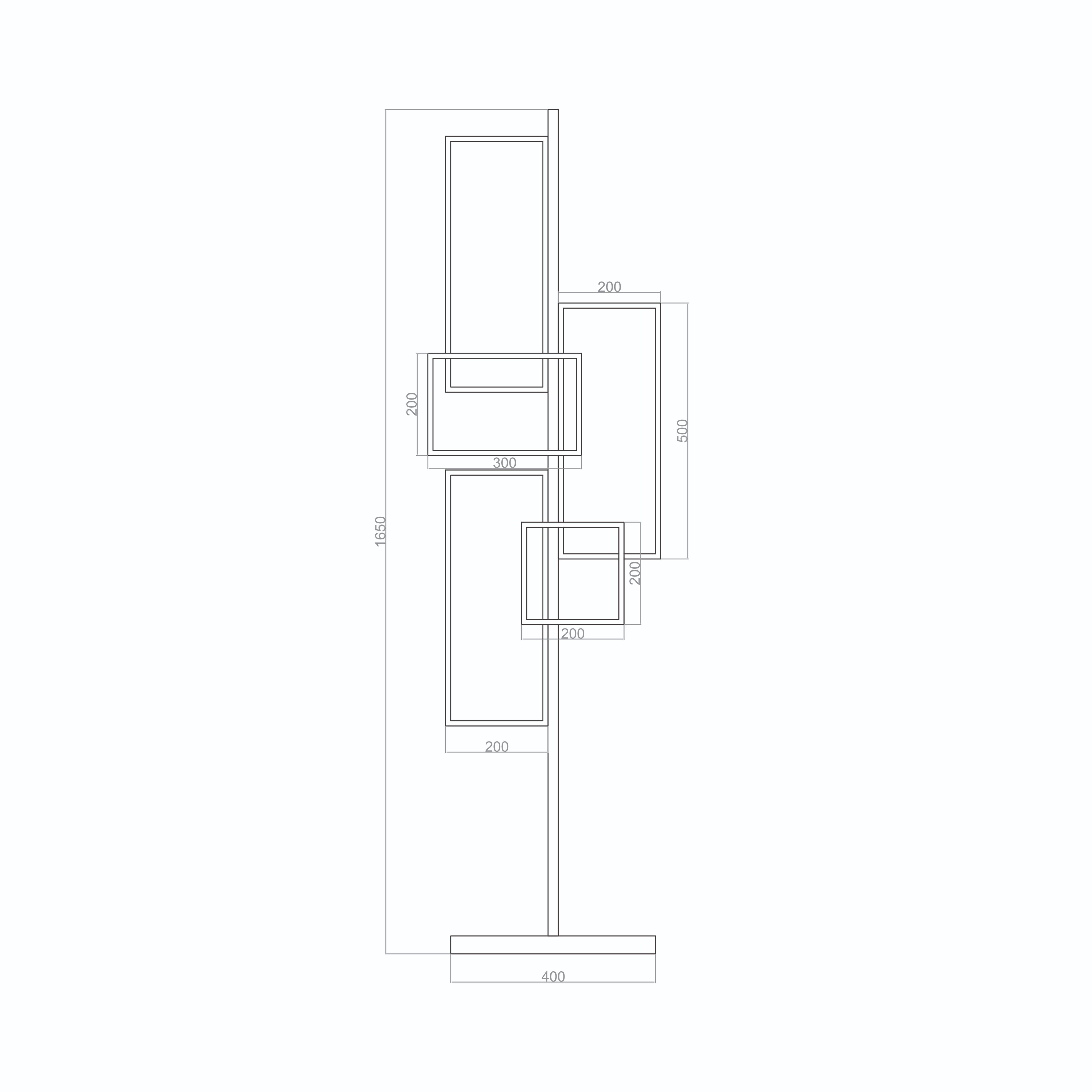 Quadrangular Lux Led Lambader 165 Cm, Dimmer ve Kumandalı