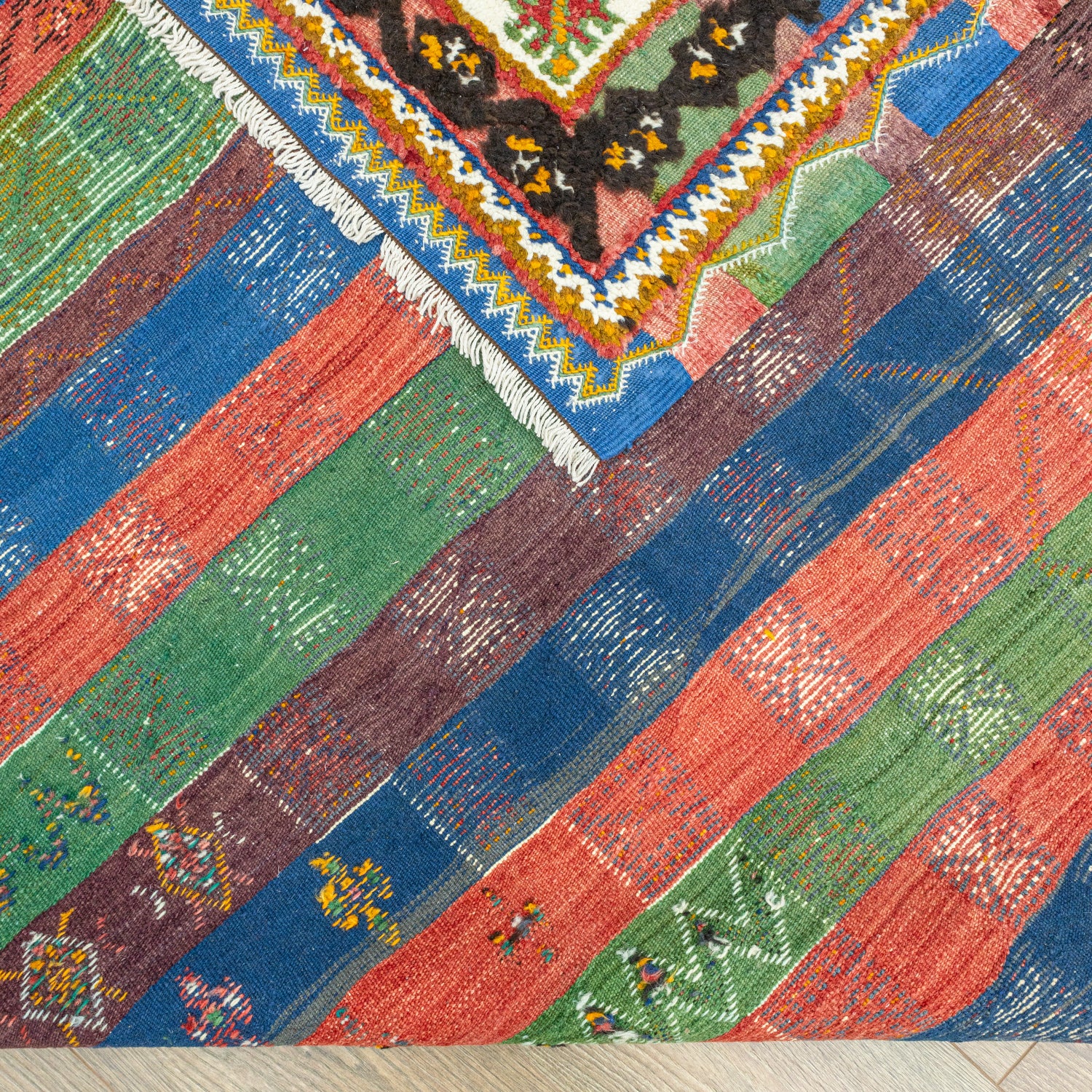 Rabat Geometrik Desenli Fas Halı Kilim 205x344 cm